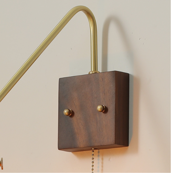Vintage Walnut Hallway Wall Sconce