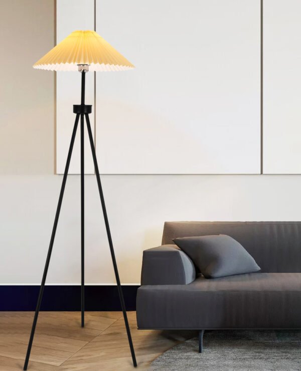Floor Lamp Living Room Bedroom Bedside  Tripod Pleated