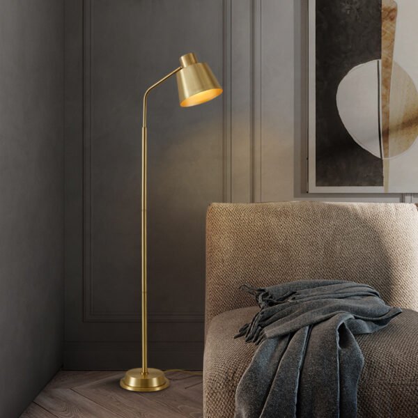 America Vintage Living Room Bedroom Full Brass Floor Lamp