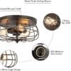 Vintage Industrial Style Iron Bedroom Ceiling Lights